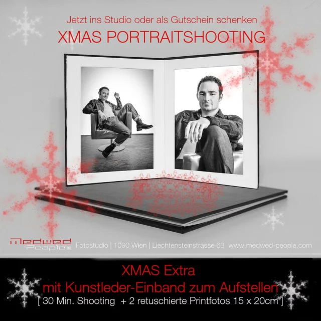 🎅 Ein 📸 Fotoshooting Gutschein oder legen Sie Ihre persönlichen Bilder als Geschenk unter den Weihnachtsbaum.
 
Als XMAS Extra erhalten Sie Ihre 15 x 20 cm retuschierten Fotos im Passepartout-Rahmen mit einem Einband in Lederoptik nach Hause oder ins Büro geliefert. 
Mehr Infos > 
https://www.medwed-people.com/gutschein-fotoshooting-wien/

#fotostudio #portraits #fotoshooting #Weihnachtsgeschenk #gutschein #christmas #fotograf #medwedpeople #wien